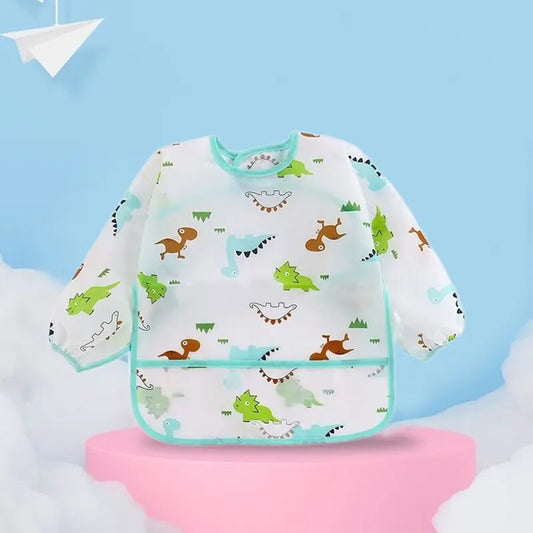 1 PCS Cute Bibs Baby Waterproof Long Sleeve Apron Animals Cartoon Kids Feeding Apron Bib Baby Stuf